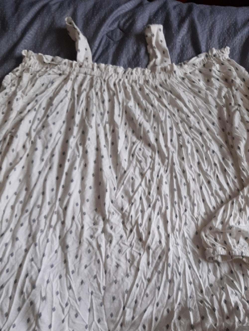 LOFT White Smocked Top Size XL